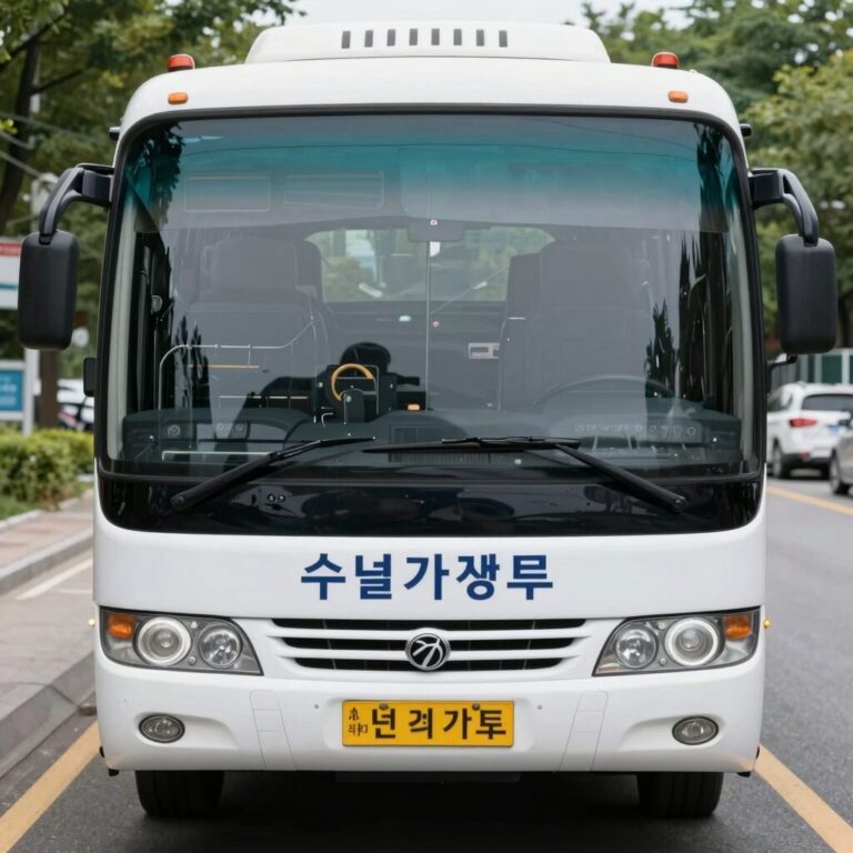 수원에서 가평으로 가는 시외버스 전면 모습