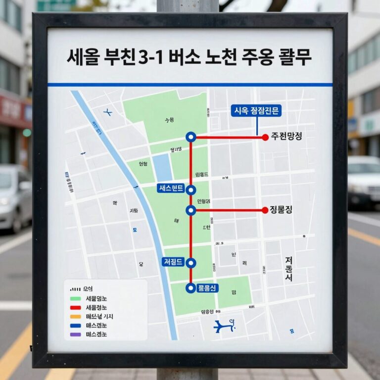 서울 부천 3-1 버스 노선도와 주요 정류장 정보