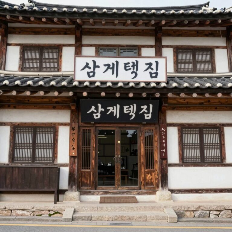 덕천 삼계탕집 외관과 간판, 부산 북구 덕천로에 위치한 오래된 건물