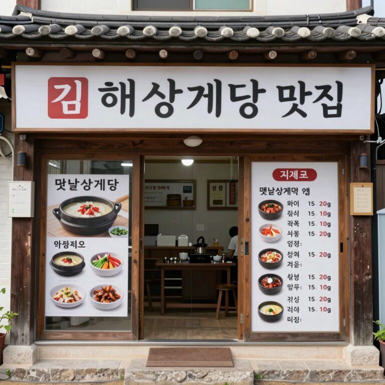 김해 삼계탕 맛집 옛날삼계탕 가게 외관과 메뉴판