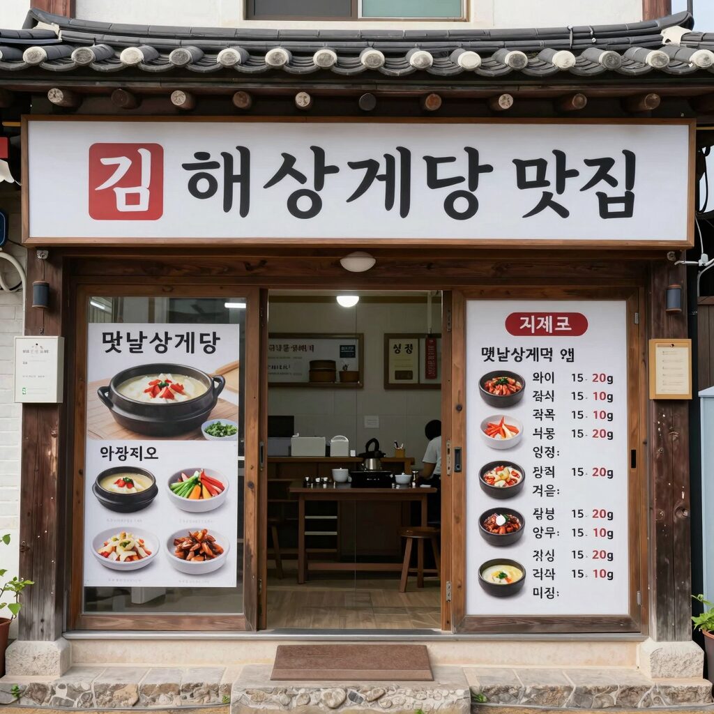 김해 삼계탕 맛집 옛날삼계탕 가게 외관과 메뉴판