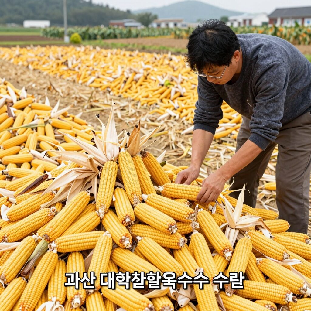 괴산 대학찰옥수수 수확 현장 신선한 옥수수