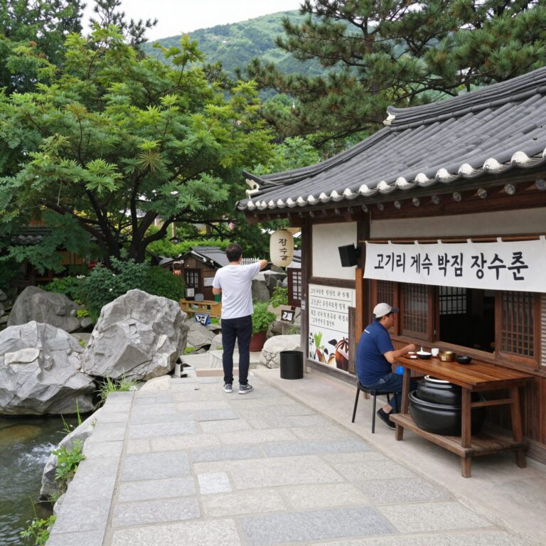 고기리 계곡 백숙 맛집 장수촌 야외 테라스