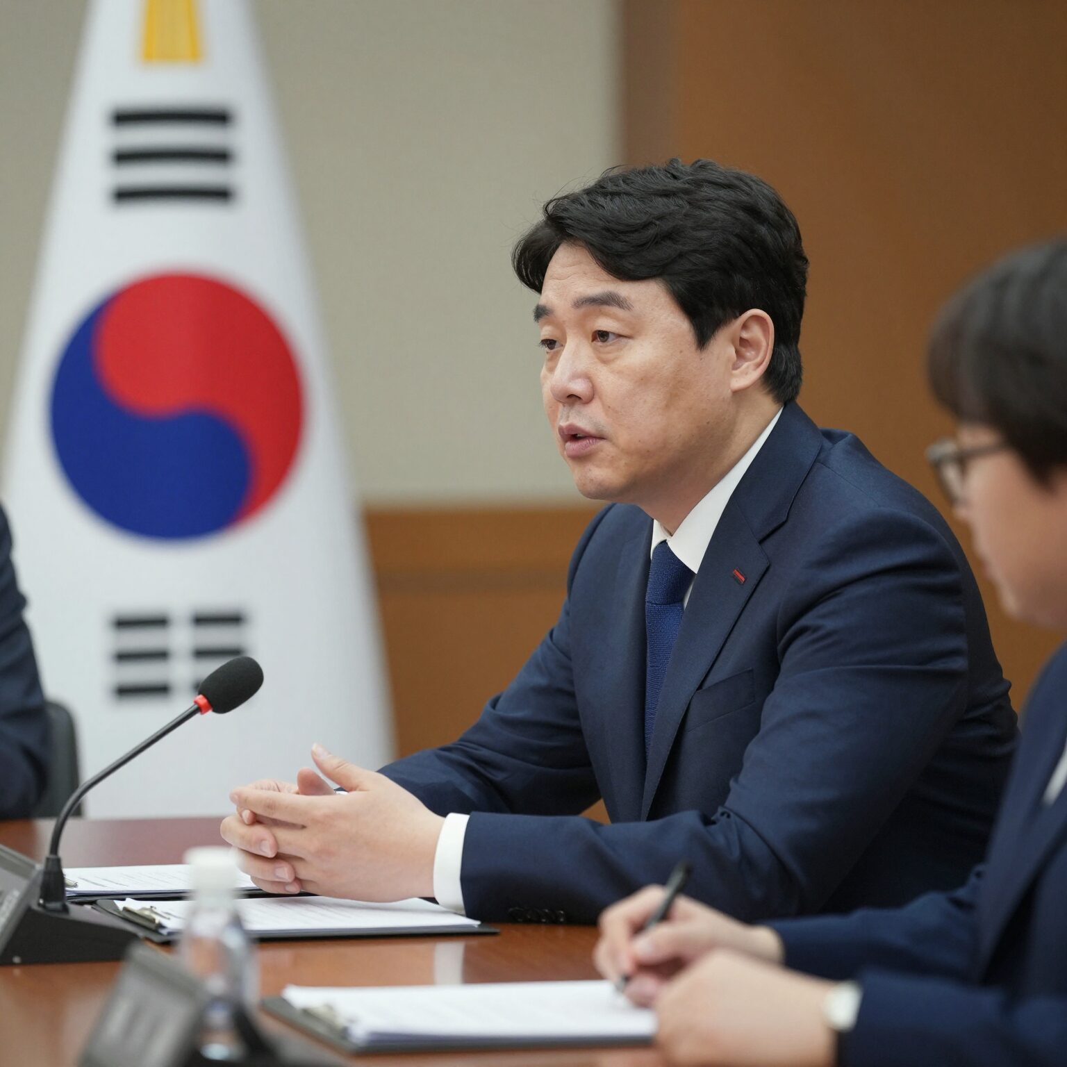 김태효 국가안보실 1차장이 회의장에서 발언하고 있다