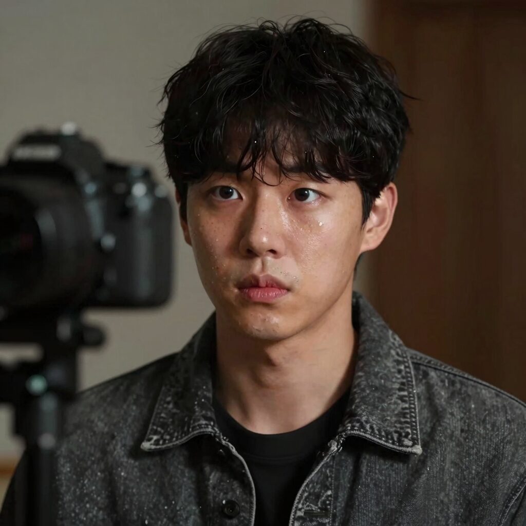 윤경호가 묵언수행 시작 전 비장한 표정으로 카메라를 응시하는 티저 이미지
