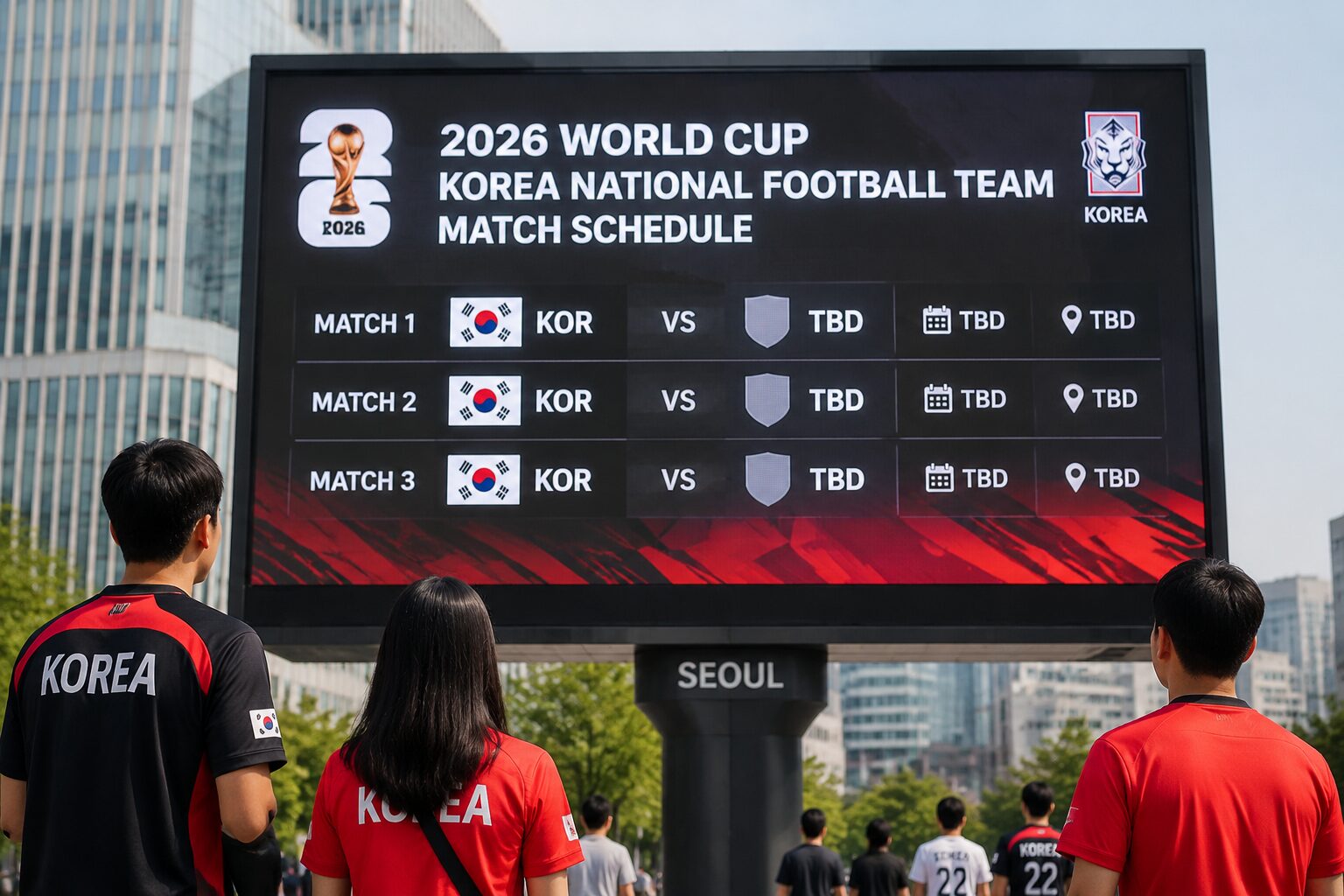 2026 월드컵 한국 대표팀 경기 일정 안내 표