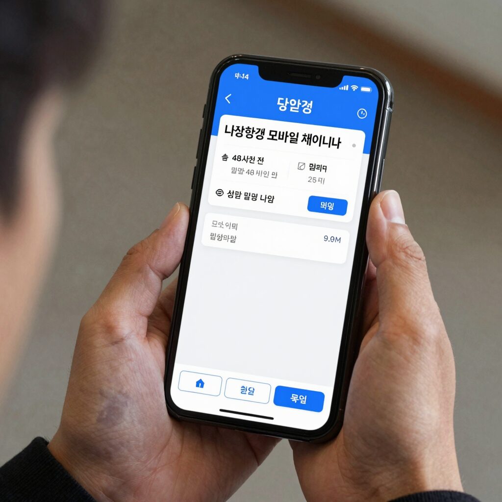 대한항공 모바일 체크인 화면으로 출발 48시간 전부터 탑승권을 발급받는 예시