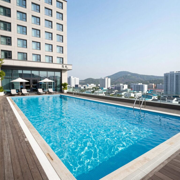 전주 라한호텔 루프탑 수영장 전경