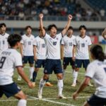 음바페 10골 폭발 사카 해트트릭 6대4 대혈투 음바페가 10호골을 넣고 세레머니를 하는 모습