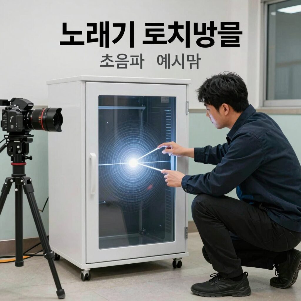 노래기 퇴치법을 설명하는 초음파 퇴치기 설치 예시