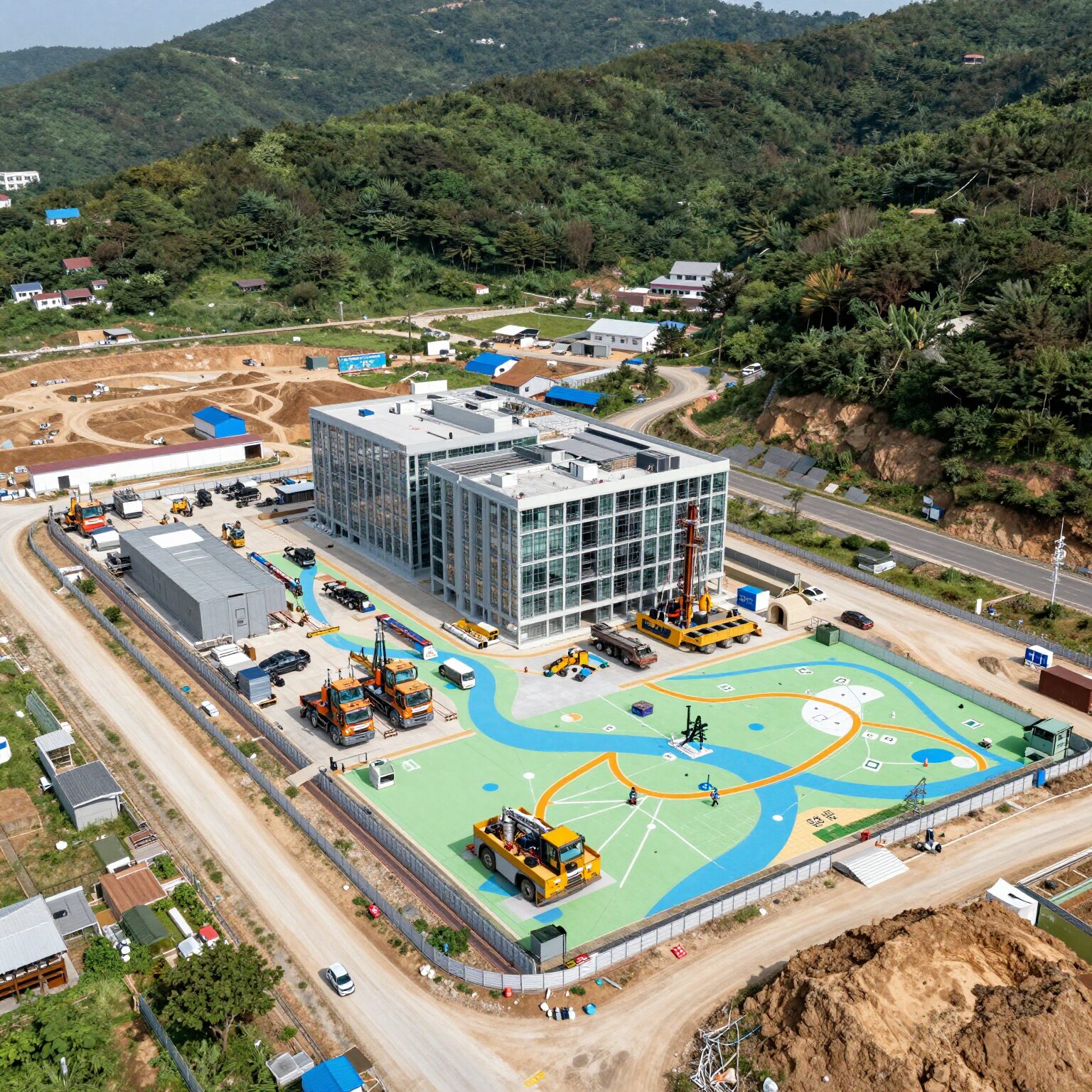 포항 오천 광명산단 글로벌 AI 데이터센터 조감도 건설 현장 착공 준비 모습