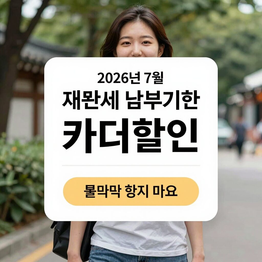 2026년 7월 재산세 납부기한과 카드할인 혜택 안내 이미지