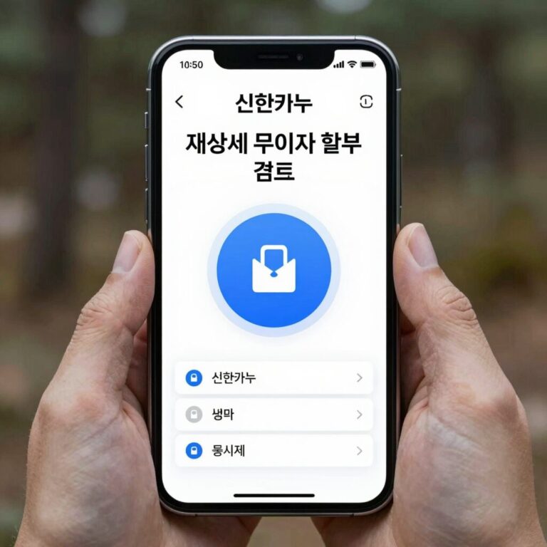 신한카드 재산세 무이자 할부 결제 화면