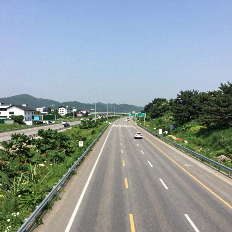 서울에서 양양으로 이어지는 고속도로 전경