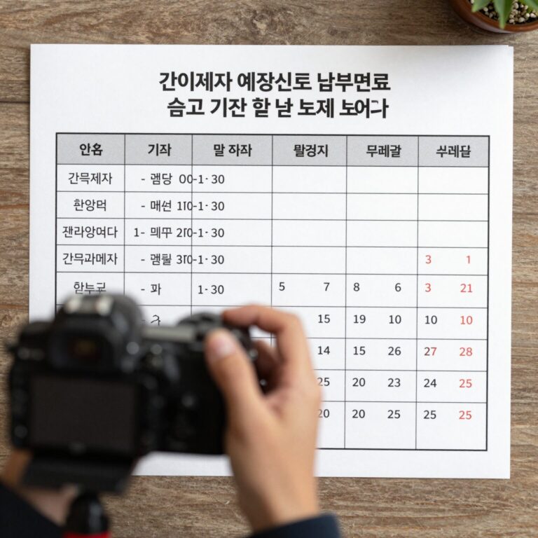 간이과세자 예정신고 납부면제 조건과 신고 기간을 한눈에 보여주는 표와 달력 이미지