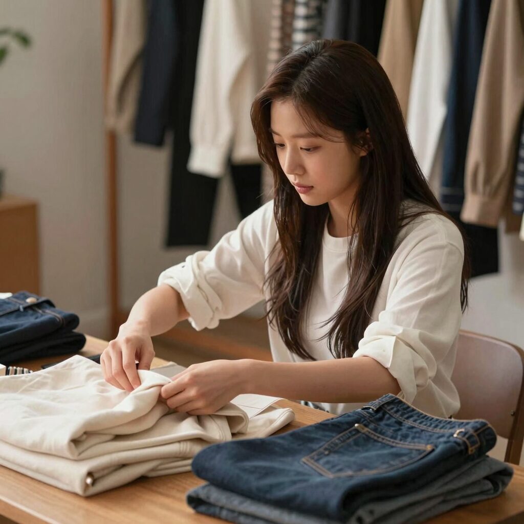 걸스데이 소진이 이사 전 집에서 옷을 정리하는 모습