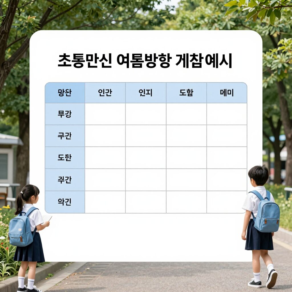초등학생 여름방학 계획표 도안 예시 파일