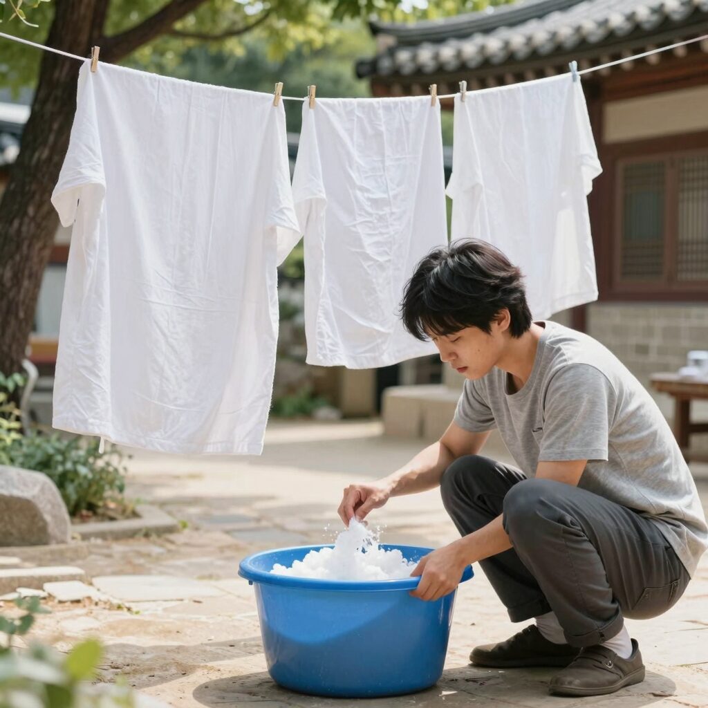 빨래 식초 사용법 백식초 세탁기 활용