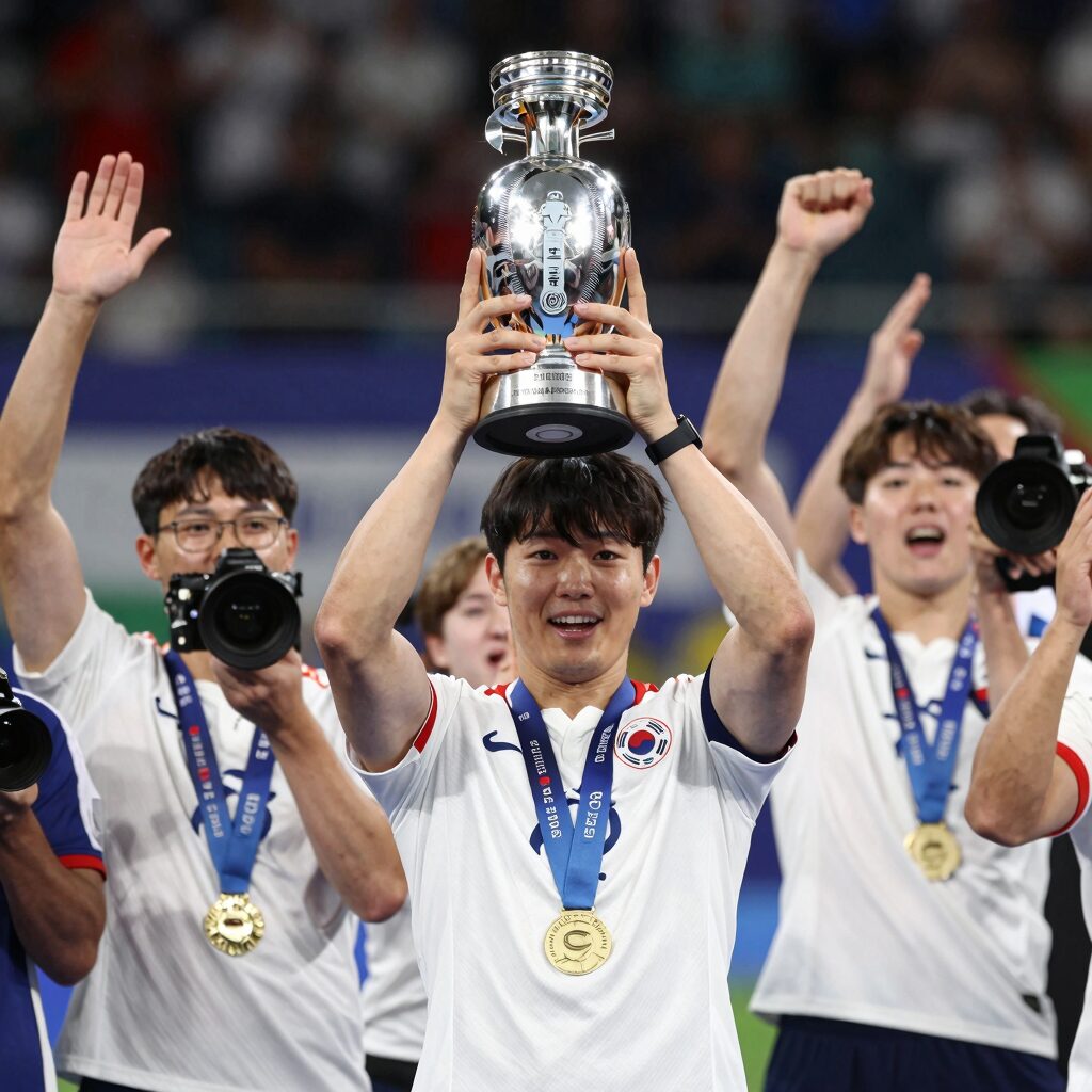 라민 야말 유로2024 우승 트로피 들고 환호하는 모습