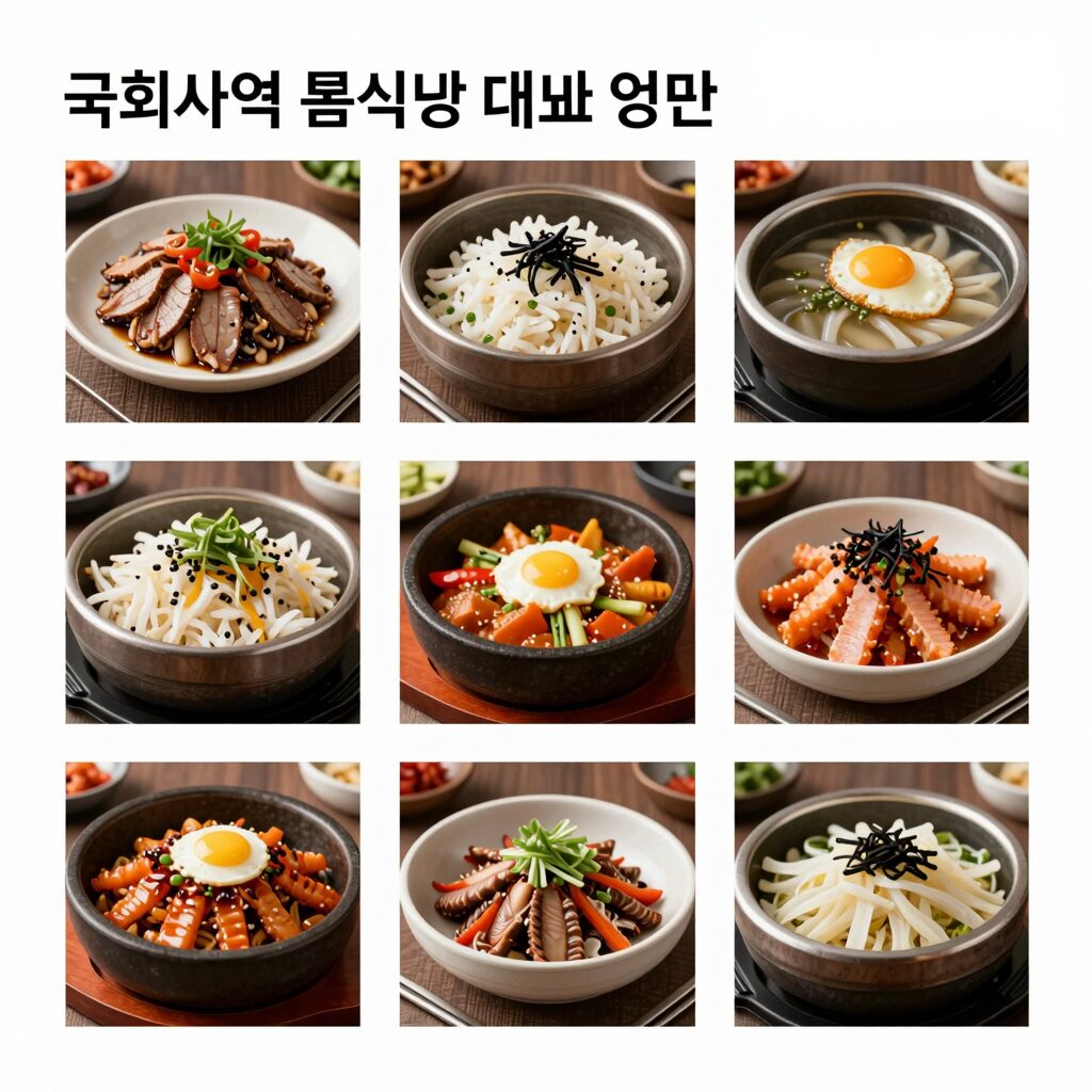 국회의사당역 룸식당 네 곳의 대표 음식 사진