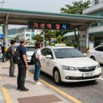 가평 택시 이용 총정리 콜택시 번호와 꿀팁 가평역 1번 출구 앞 가평 택시 승강장에서 택시를 기다리는 모습