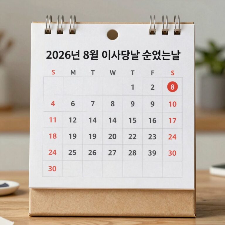2026년 8월 이삿날 손없는날 달력과 이사 준비