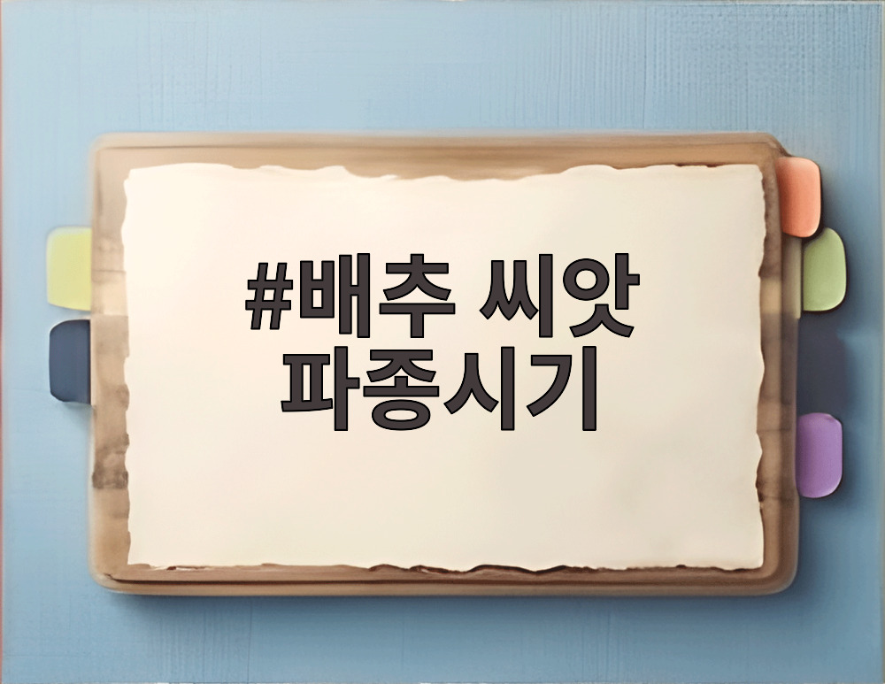 배추 씨앗 파종시기