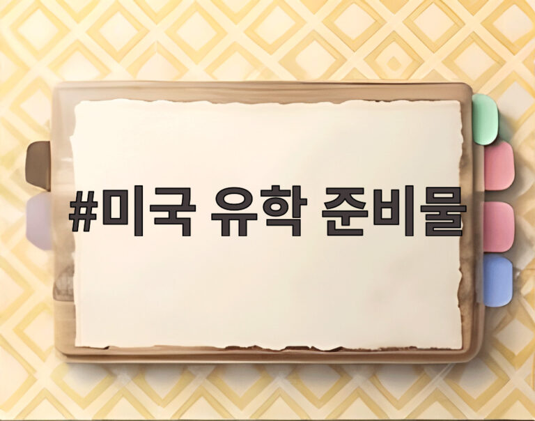 미국 유학 준비물