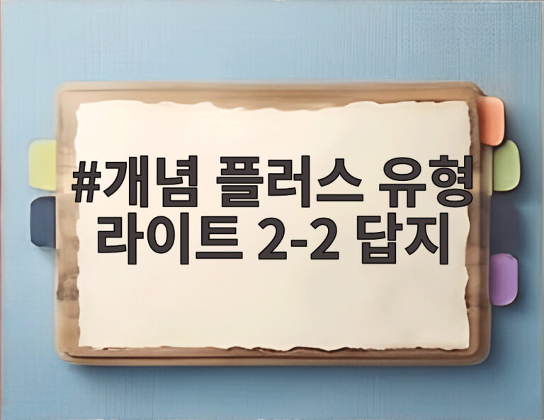 개념 플러스 유형 라이트 2-2 답지