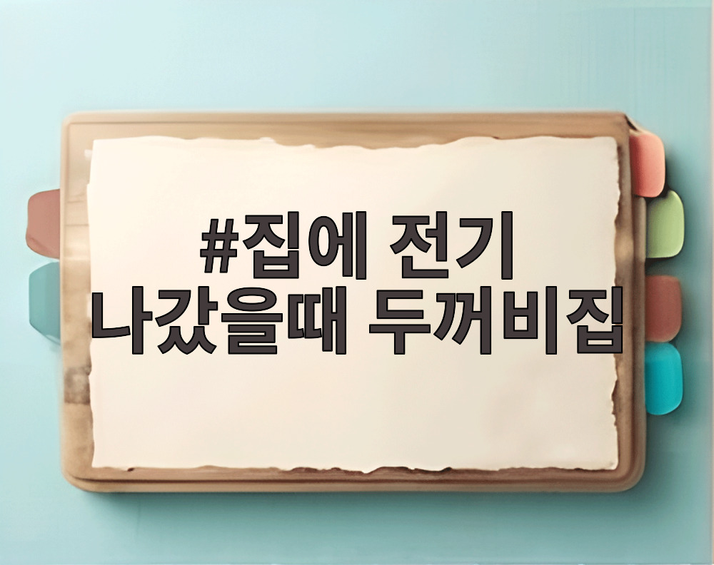 집에 전기 나갔을때 두꺼비집
