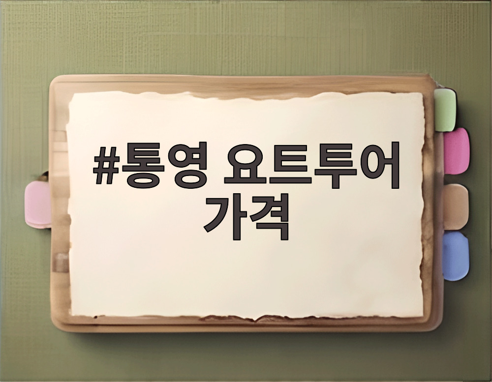 통영 요트투어 가격