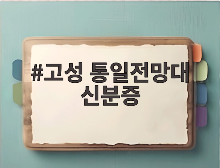 고성 통일전망대 신분증