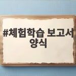 초등학생 체험학습 보고서 양식 작성 총정리 체험학습 보고서 양식