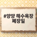 2026 양양 해수욕장 폐장일 8월 23일 양양 해수욕장 폐장일
