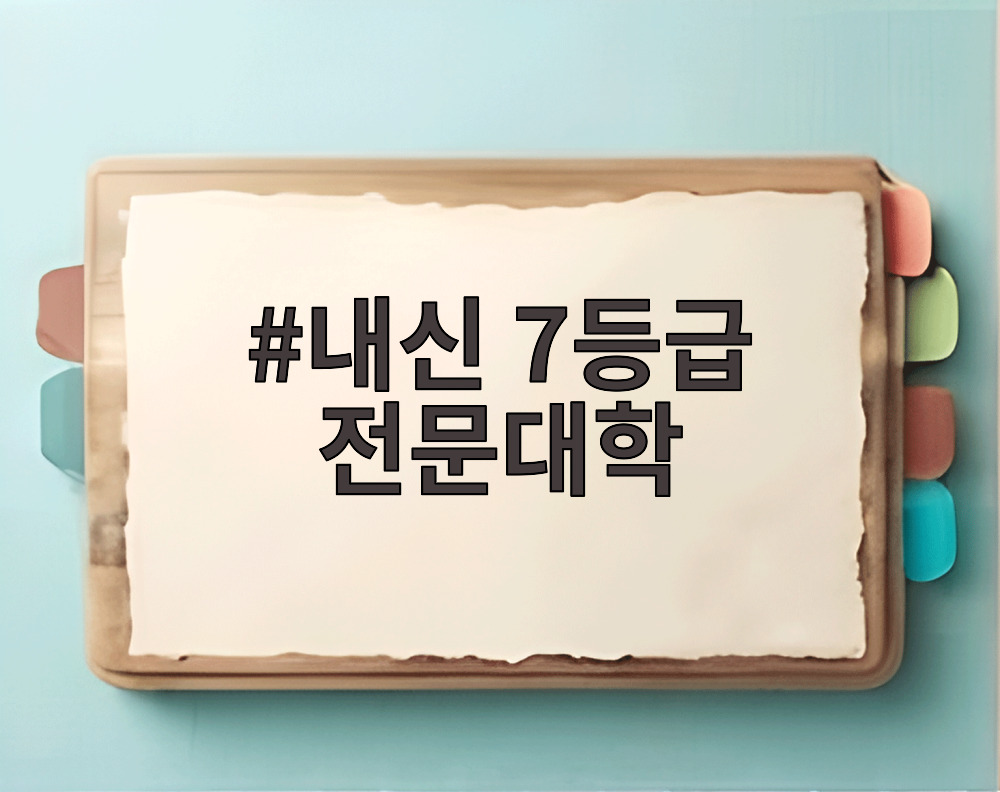 내신 7등급 전문대학