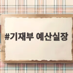 기재부 예산실장 역할과 예산 심의 절차 기재부 예산실장