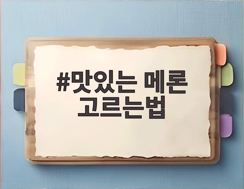 맛있는 메론 고르는법