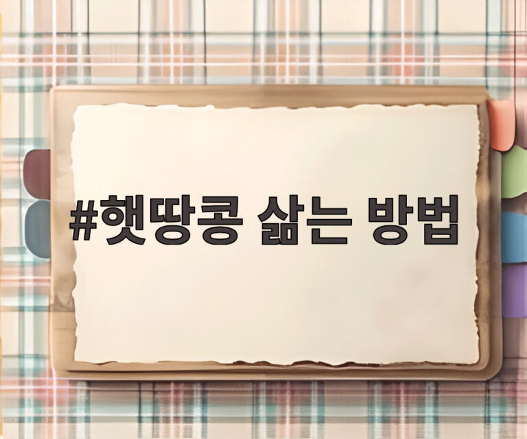 햇땅콩 삶는 방법