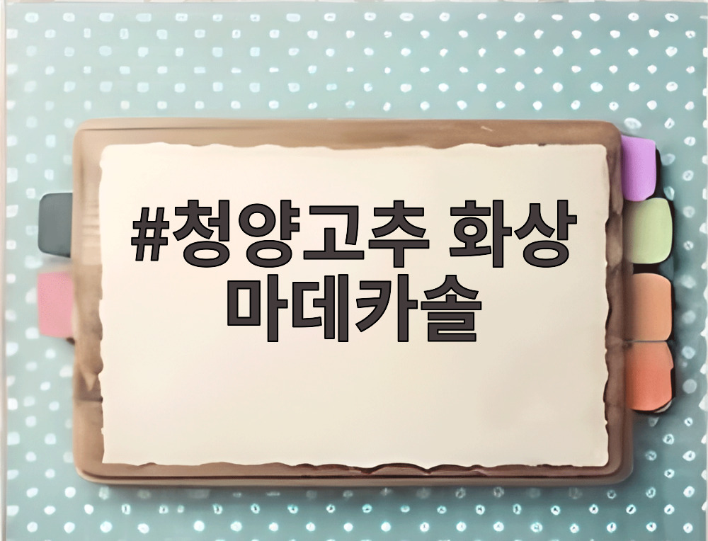 청양고추 화상 마데카솔