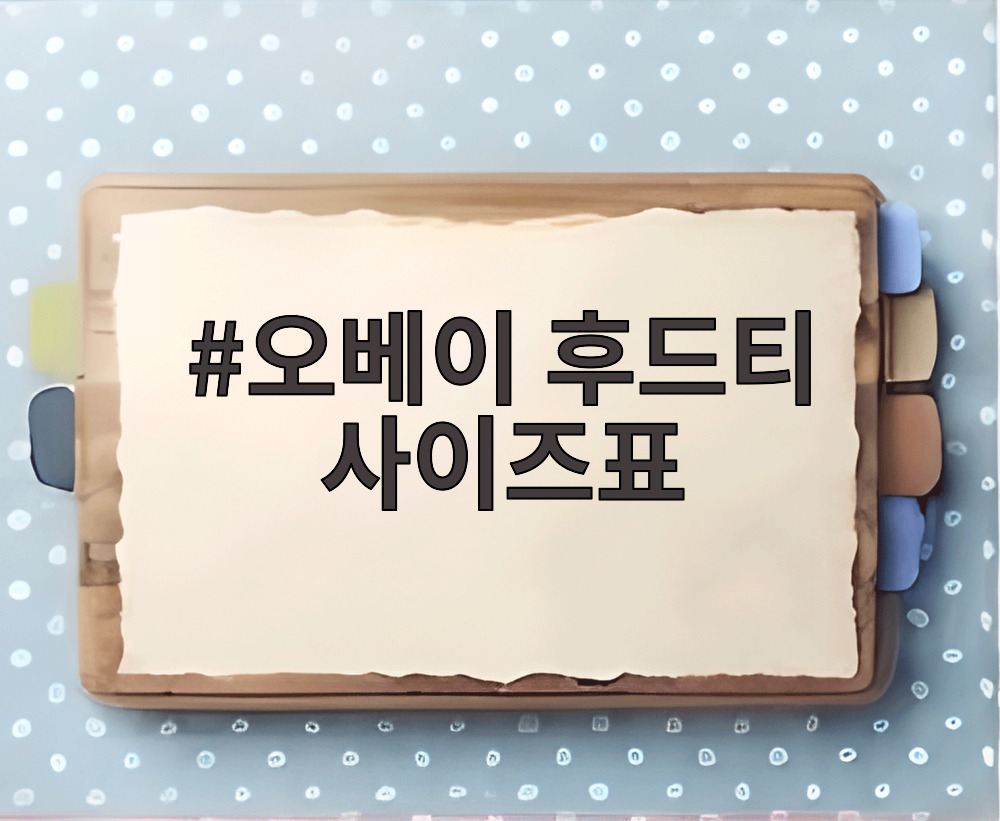 오베이 후드티 사이즈표