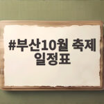 부산10월 축제 일정표 이것만 보면 2026 가을 여행 계획 끝 부산10월 축제 일정표