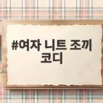 여자 니트 조끼 코디로 가을 분위기를 확 살리는 법 여자 니트 조끼 코디
