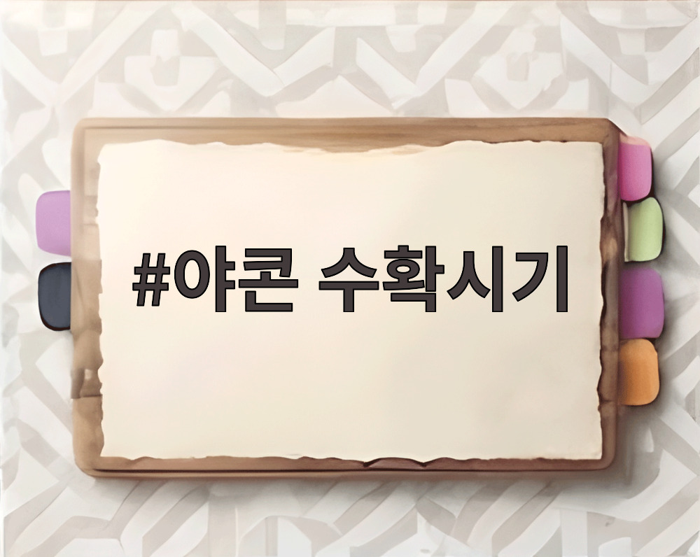 야콘 수확시기