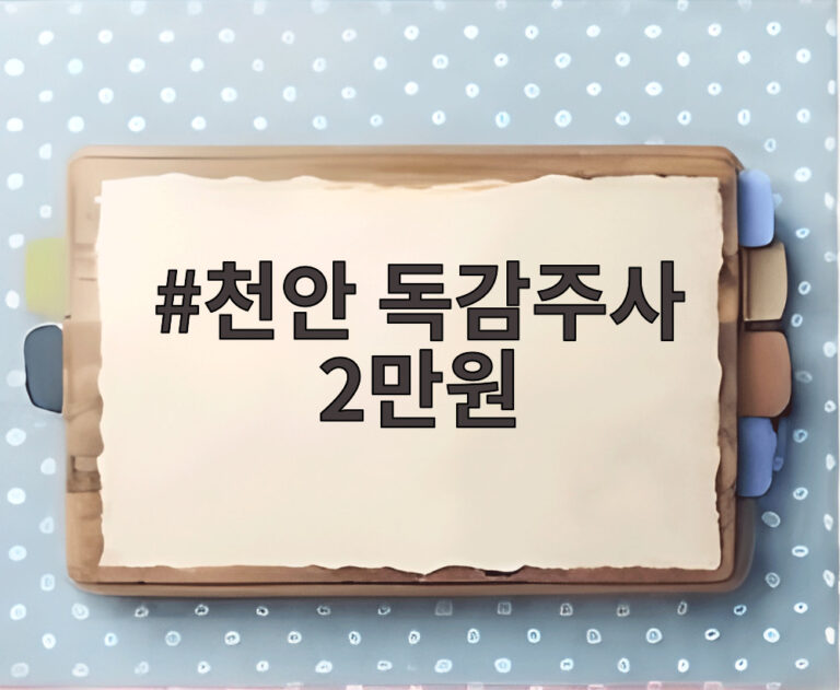 천안 독감주사 2만원