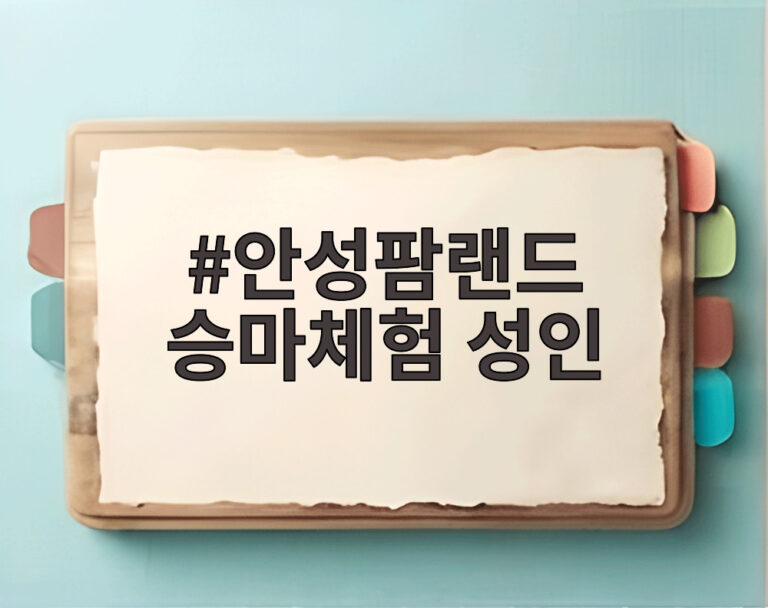 안성팜랜드 승마체험 성인