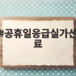공휴일응급실가산료