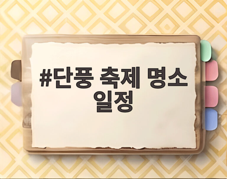 단풍 축제 명소 일정