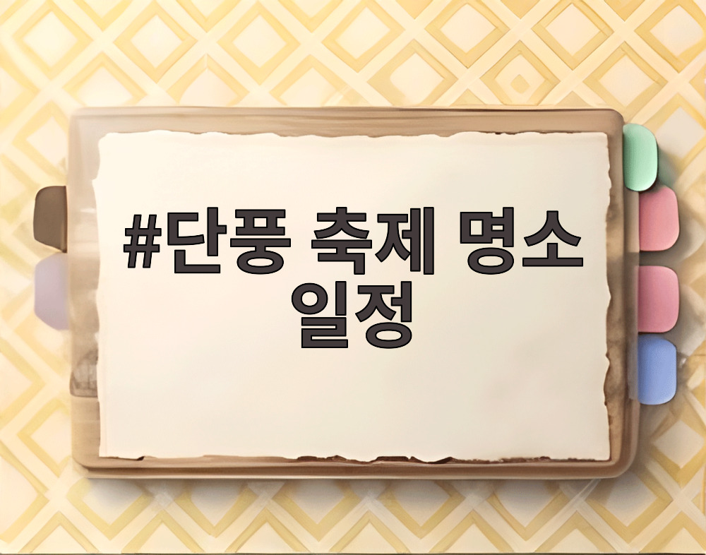 단풍 축제 명소 일정