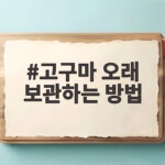 고구마 오래 보관하는 방법 한 박스 끝까지 싱싱하게 두는 비결 고구마 오래 보관하는 방법
