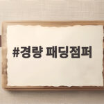 경량 패딩점퍼